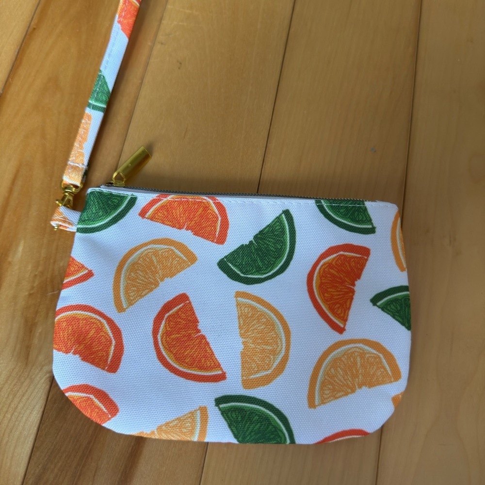 Fruit Print Wristlet Pouch